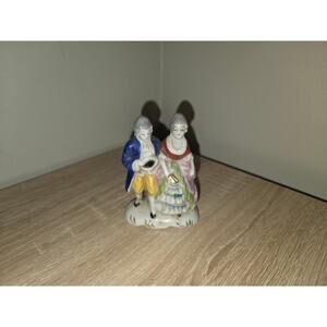 Vintage Occupied Japan Porcelain Hand Painted Man Lady Victorian Figurine 3"